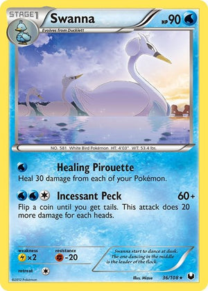 Pokemon TCG - Dark Explorers - Swanna - 36/108