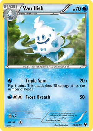 Pokemon TCG - Dark Explorers - Vanillish - 34/108 - Reverse Holofoil