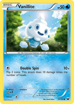 Pokemon TCG - Dark Explorers - Vanillite - 33/108 - Reverse Holofoil