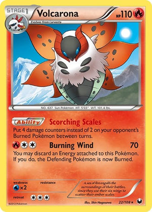 Pokemon TCG - Dark Explorers - Volcarona - 22/108 - Reverse Holofoil