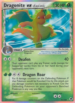 Pokemon TCG - EX Dragon Frontiers - Dragonite ex - 91/101 - Holofoil