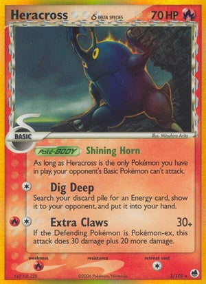 Pokemon TCG - EX Dragon Frontiers - Heracross - 3/101 - Holofoil