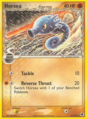 Pokemon TCG - EX Dragon Frontiers - Horsea - 31/101 - Reverse Holofoil