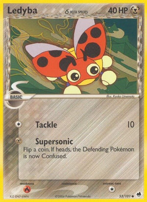 Pokemon TCG - EX Dragon Frontiers - Ledyba - 53/101 - Reverse Holofoil