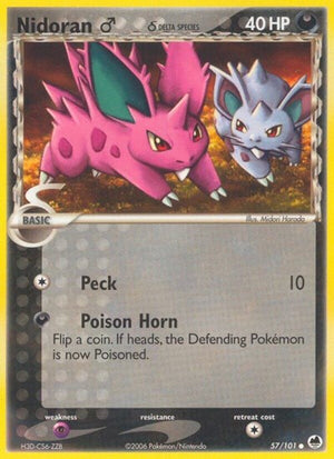 Pokemon TCG - EX Dragon Frontiers - Nidoran M - 57/101 - Reverse Holofoil