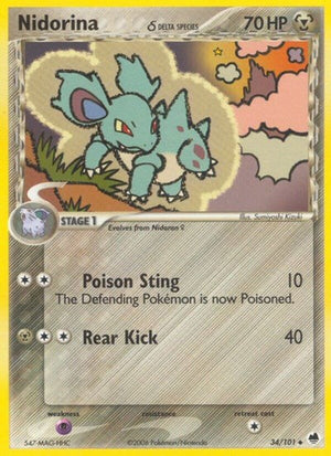 Pokemon TCG - EX Dragon Frontiers - Nidorina - 34/101 - Reverse Holofoil