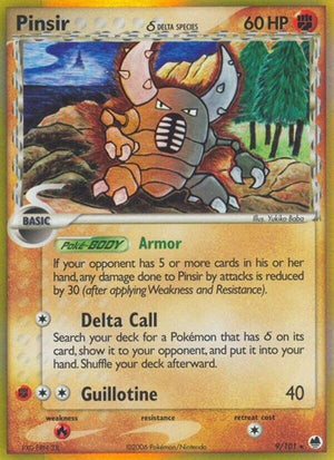 Pokemon TCG - EX Dragon Frontiers - Pinsir - 9/101 - Reverse Holofoil