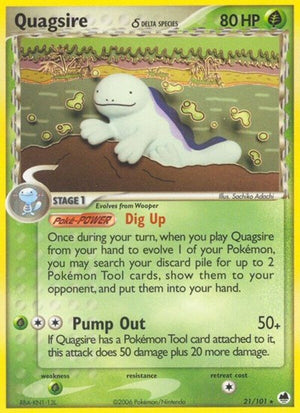 Pokemon TCG - EX Dragon Frontiers - Quagsire - 21/101 - Reverse Holofoil