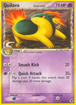 Pokemon TCG - EX Dragon Frontiers - Quilava - 36/101 - Reverse Holofoil