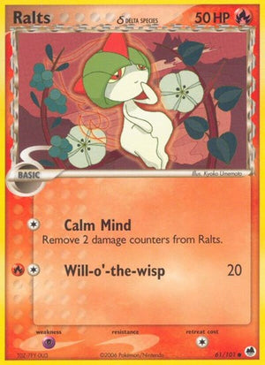 Pokemon TCG - EX Dragon Frontiers - Ralts - 61/101 - Reverse Holofoil
