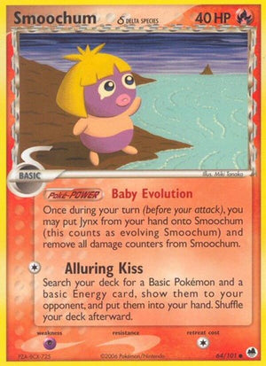 Pokemon TCG - EX Dragon Frontiers - Smoochum - 64/101 - Reverse Holofoil