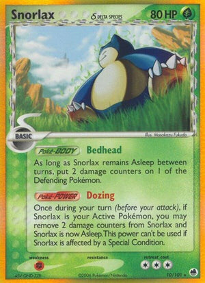 Pokemon TCG - EX Dragon Frontiers - Snorlax - 10/101 - Reverse Holofoil