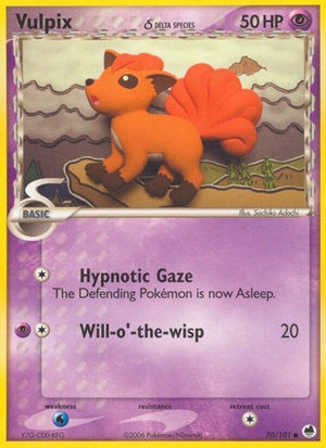 Pokemon TCG - EX Dragon Frontiers - Vulpix - 70/101 - Reverse Holofoil