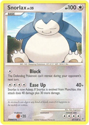 Pokemon TCG - Diamond & Pearl - Snorlax - 37/130 - Reverse Holofoil