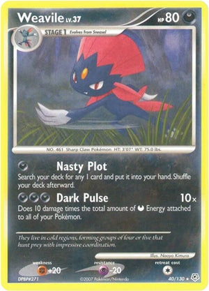 Pokemon TCG - Diamond & Pearl - Weavile - 40/130 - Reverse Holofoil