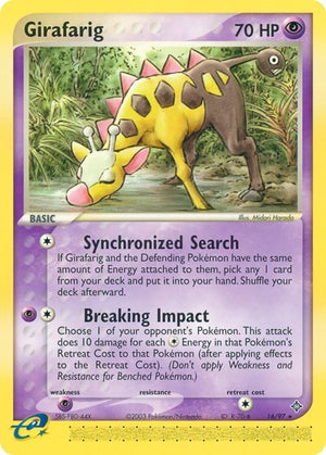 Pokemon TCG - EX Dragon - Girafarig - 16/97 - Reverse Holofoil