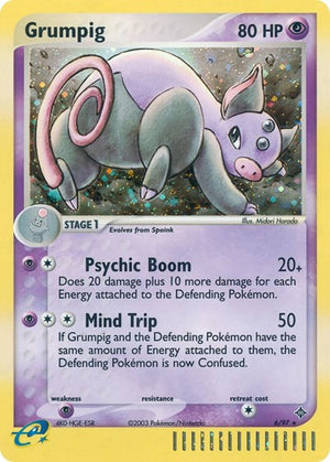 Pokemon TCG - EX Dragon - Grumpig - 6/97 - Reverse Holofoil