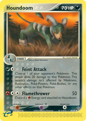 Pokemon TCG - EX Dragon - Houndoom - 34/97 - Reverse Holofoil