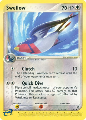 Pokemon TCG - EX Dragon - Swellow - 45/97 - Reverse Holofoil