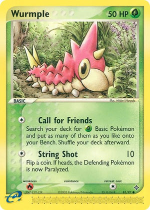 Pokemon TCG - EX Dragon - Wurmple - 81/97 - Reverse Holofoil