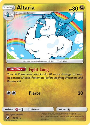 Pokemon TCG - Dragon Majesty - Altaria - 40/70 - Reverse Holofoil