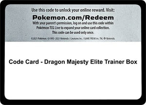 Pokemon TCG - Dragon Majesty - Code Card - Dragon Majesty Elite Trainer Box