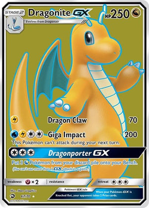 Pokemon TCG - Dragon Majesty - Dragonite GX - 67/70 - Holofoil