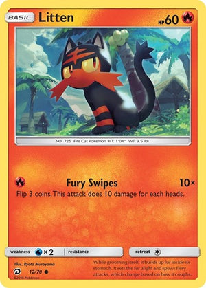 Pokemon TCG - Dragon Majesty - Litten - 12/70 - Reverse Holofoil