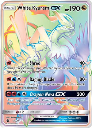 Pokemon TCG - Dragon Majesty - White Kyurem GX - 74/70 - Holofoil