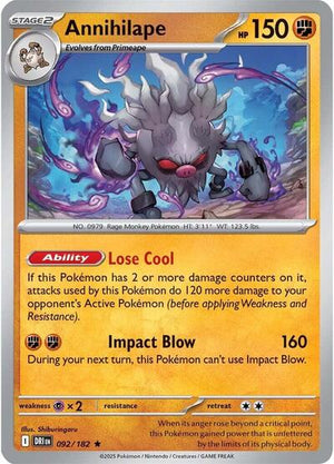 Pokemon TCG - SV10: Destined Rivals - Annihilape - 092/182 - Holofoil