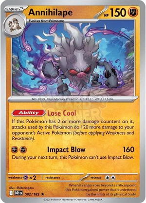 Pokemon TCG - SV10: Destined Rivals - Annihilape - 092/182 - Reverse Holofoil