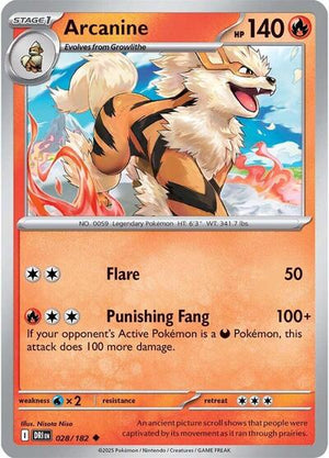 Pokemon TCG - SV10: Destined Rivals - Arcanine - 028/182