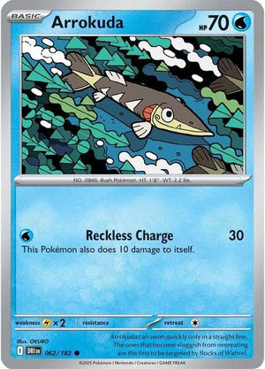 Pokemon TCG - SV10: Destined Rivals - Arrokuda - 062/182 - Reverse Holofoil