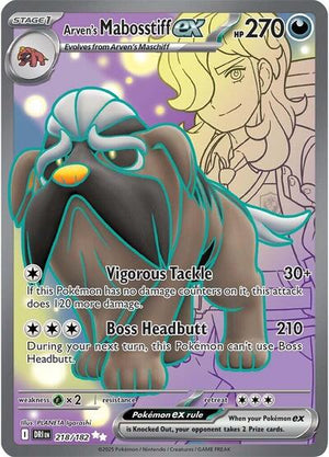 Pokemon TCG - SV10: Destined Rivals - Arven's Mabosstiff ex - 218/182 - Holofoil