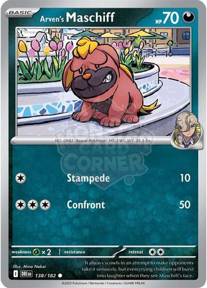 Pokemon TCG - SV10: Destined Rivals - Arven's Maschiff - 138/182 - Reverse Holofoil
