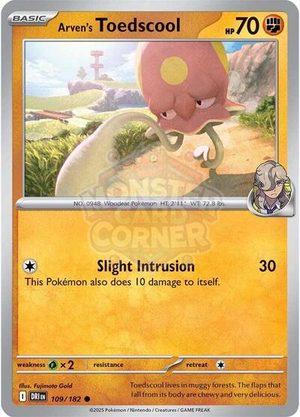 Pokemon TCG - SV10: Destined Rivals - Arven's Toedscool - 109/182