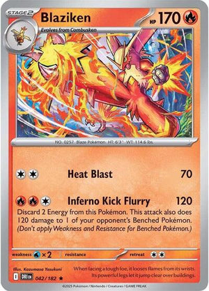 Pokemon TCG - SV10: Destined Rivals - Blaziken - 042/182 - Reverse Holofoil