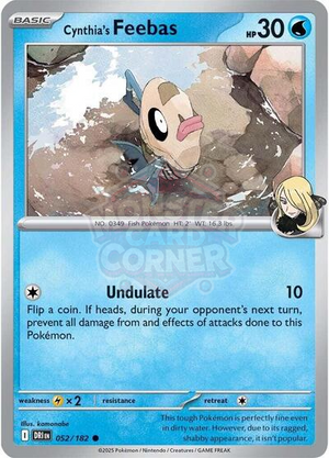 Pokemon TCG - SV10: Destined Rivals - Cynthia's Feebas - 052/182 - Reverse Holofoil