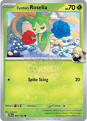 Pokemon TCG - SV10: Destined Rivals - Cynthia's Roselia - 007/182 - Reverse Holofoil