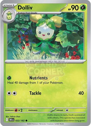 Pokemon TCG - SV10: Destined Rivals - Dolliv - 022/182 - Reverse Holofoil