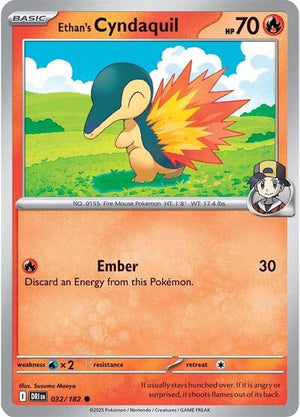 Pokemon TCG - SV10: Destined Rivals - Ethan's Cyndaquil - 032/182 - Reverse Holofoil