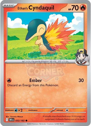 Pokemon TCG - SV10: Destined Rivals - Ethan's Cyndaquil - 032/182