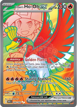 Pokemon TCG - SV10: Destined Rivals - Ethan's Ho-Oh ex - 209/182 - Holofoil