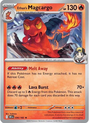 Pokemon TCG - SV10: Destined Rivals - Ethan's Magcargo - 036/182 - Holofoil