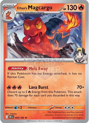 Pokemon TCG - SV10: Destined Rivals - Ethan's Magcargo - 036/182 - Reverse Holofoil
