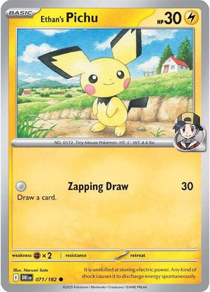 Pokemon TCG - SV10: Destined Rivals - Ethan's Pichu - 071/182 - Reverse Holofoil