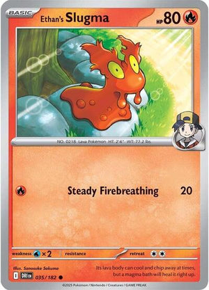 Pokemon TCG - SV10: Destined Rivals - Ethan's Slugma - 035/182 - Reverse Holofoil