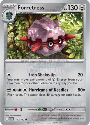 Pokemon TCG - SV10: Destined Rivals - Forretress - 140/182 - Reverse Holofoil