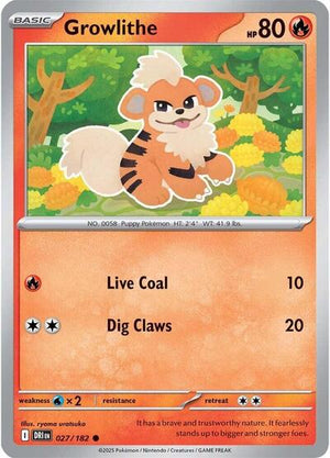 Pokemon TCG - SV10: Destined Rivals - Growlithe - 027/182