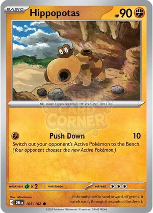 Pokemon TCG - SV10: Destined Rivals - Hippopotas - 105/182